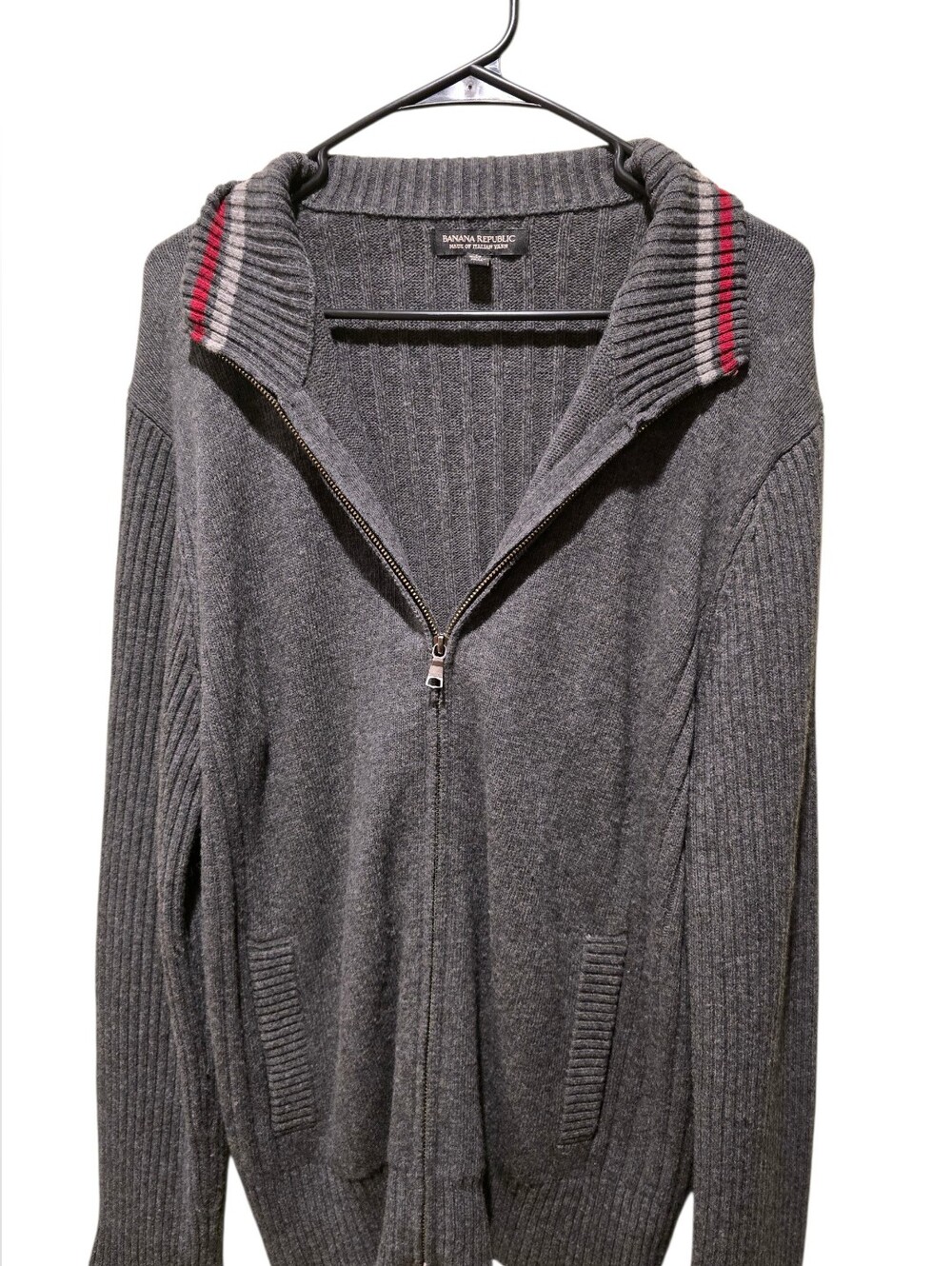 Banana Republic Merino Wool Zip Up Sweater Size Medium